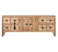 DRW Credenza mobile TV stile orientale naturale 130 x 24 x 51 cm