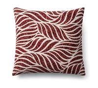 DRW Cuscino Quadrato Double Face in Poliestere e Cotone con Cerniera, Bianco e Bordeaux, 12 x 45 x 45 cm