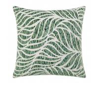 DRW Cuscino Quadrato Double Face in Poliestere e Cotone con Cerniera in Bianco e Verde, 12 x 45 x 45 cm