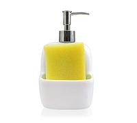 DRW Dispenser con spugnetta da cucina bianca 10,5 x 9,4 x 17,8 cm (altezza)