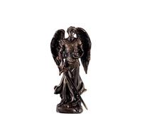 DRW Figura Arcangelo San Jehudiel Bronzo Resina Dipinto a Mano 12 cm