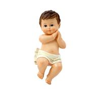 DRW Figura Bambino Gesù Pannolini in Resina Dipinta a Mano 6x16x4 cm, Multicolore