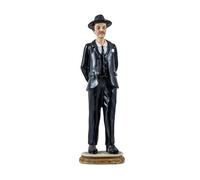 DRW Figura di Jose Gregorio in abito nero in resina dipinta a mano 9x7x30 cm
