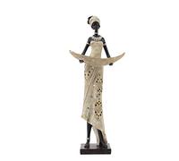 DRW Figura di Un Africano con Ciotola Barca in Resina 25x15x61cm, Multicolore, estandar