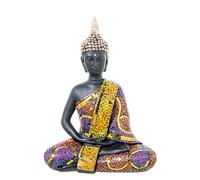 DRW Figura di un Buddha con Mosaico in Resina Multicolore 13x22x30 cm