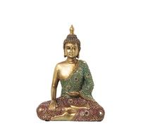 DRW Figura di un Buddha in resina con colori multipli 22x11x30cm