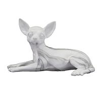 DRW Figura di un cane sdraiato in resina finitura marmo 28x14x16cm