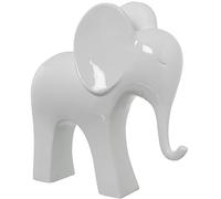 DRW Figura di un elefante in ceramica in bianco lucido 37x18x39 cm