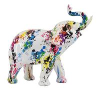 DRW Figura di un elefante in resina con un graffiti in multicolore 30x12x28cm
