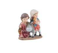 DRW Figura Fuga in Egitto Bambini Resina Dipinta a Mano 12 cm