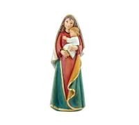 DRW Figura Madonna con Bambino in Bracci in Resina Dipinta a Mano 5x4x12 cm