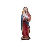 DRW Figura Madonna con Bambino in Bracci in Resina Dipinta a Mano 5x4x15 cm