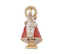 DRW Figura Madonna di Covadonga rossa in resina dipinta a mano 9 cm