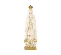 DRW Figura Madonna di Fatima Resina Dipinto a Mano Crema e Oro 20 cm