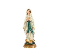 DRW Figura Madonna di Lourdes patrona dei Malati di Resina Dipinta a Mano 4x3x11 cm