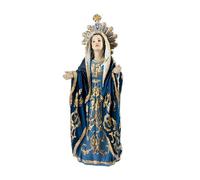 DRW Figura Madonna Dolorosa Blu simbolo di Amore e Fortezza nella Sofferenza in Resina Dipinta a Mano 20 cm