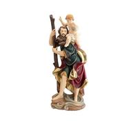 DRW Figura San Cristobal Resina Dipinta a Mano 31 cm