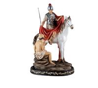 DRW Figura San Martin Cavaliere Resina Dipinta a Mano 24 cm