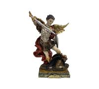 DRW Figura San Michele Arcangelo Difensore della Fede e Protettore delle Famiglie in Resina Dipinto a Mano 5x5x15 cm