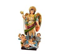 DRW Figura San Rafael Arcangelo della salute e della guarigione fisica e spirituale in resina dipinta a mano 6x4x10 cm