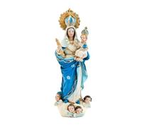 DRW Figura Vergine Bianca Modello di Vitoria in Resina Dipinta a Mano 3x3x11 cm