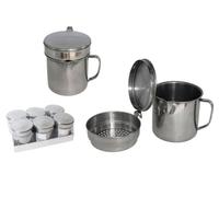 DRW Grasso di Carne in Acciaio Inox 6 Pezzi, Multicolore, Medidas: 800 ml