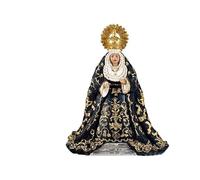 DRW Madonna della Speranza di lutto Nero Resina Dipinta a Mano 12x10x15 cm