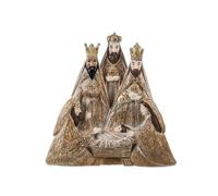 DRW Mistero piramide imitando legno con re marrone e oro 21x6x20 cm