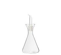 DRW Oliera in vetro borosilicato da 125 ml con tappo antigoccia trasparente, 15 x 7 cm