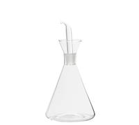 DRW Oliera in vetro borosilicato da 250 ml con tappo antigoccia trasparente, 18 x 9 cm