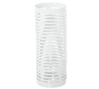 DRW Ombrello rotondo con ombrello in metallo bianco 49x19x19 cm