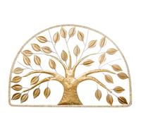 DRW Ornamento da parete di un albero di metallo in oro 120x5.5x80 cm