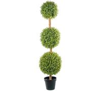 DRW Pianta artificiale albero dei soldi in PU con 3 palline in verde 20x20x165 cm