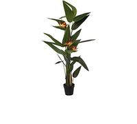 DRW Pianta Artificiale dell'uccello del Paradiso Arancio 180cm, Verde e Rosso Arancione