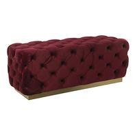 DRW Piede Letto in Legno e Tessuto capitone Bordeaux 125x45x47cm