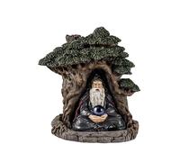 DRW Porta Cono Incenso Figura Stregone su un albero 14x15 cm