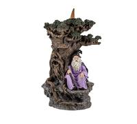 DRW Porta Cono Incenso Figura Stregone su un albero 14x21 cm