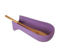 DRW Porta cucchiai da cucina in ceramica e silicone viola 28 x 10 x 7 cm