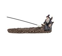 DRW Porta Incenso con uno Stregone in Resina Dipinto a Mano 27x10 cm