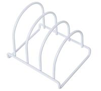 DRW Portaborraccia per 3 vassoi in metallo bianco 14 x 12 x 13 cm