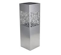 DRW Portaombrelli in metallo argentato quadrato_15,5 x 15,5 x 49 cm