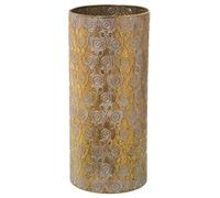 DRW Portaombrelli rotondi in metallo traforato bianco e oro 20x43cm