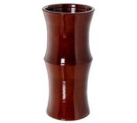 DRW Portaombrelli rotondo a forma di bambù in ceramica a Bordeaux lucido 50 x 25 x 25 cm