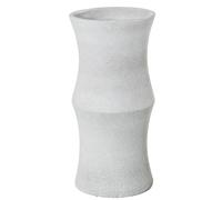 DRW Portaombrelli Rotondo a Forma di Bambù in Ceramica in Beige Sabbia 50x25x25 cm