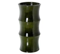 DRW Portaombrelli rotondo a forma di bambù in ceramica verde lucido 50x25x25 cm