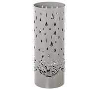 DRW Portaombrelli Rotondo con Gocce di Pioggia in Metallo Marrone 49x19x19 cm