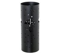 DRW Portaombrelli rotondo con ombrello e cuori in metallo nero 49 x 19 x 19 cm