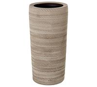 DRW Portaombrelli rotondo in ceramica in beige a righe 50 x 25 x 25 cm