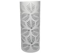 DRW Portaombrelli Rotondo in Metallo Traforato Bianco, 5 x 49 cm, 15,5x49cm