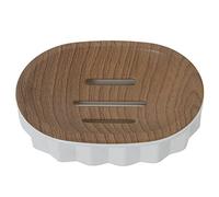 DRW Portasapone da bagno acrilico bianco 3x12,5x9 cm